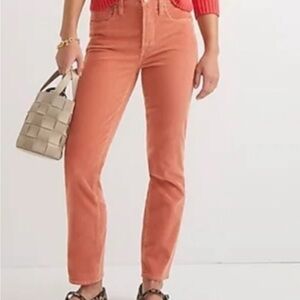 NWT J. Crew salmon straight leg corduroy with perfecting pockets - size 25